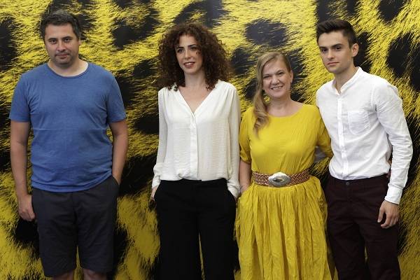 Inimi cicatrizate (Scarred Hearts), Concorso internazionale. From left Radu Jude director, Ilinca Harnut actress, Ada Solomon producer, Lucian Rus actor
