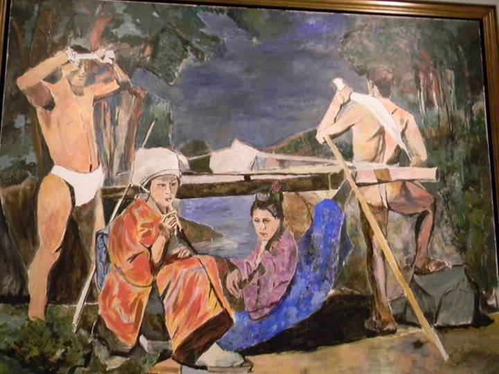 Peisaj oriental, in stilul lui Gauguin
