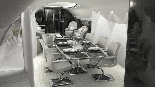 Ferrari Press Agency Ref 7668 Explorer1 10/01/2017 See Ferrari text Picture MUST credit : Design Q The African safari holiday could be about to take off for the very rich – by taking in the wildlife in a private jet with its own viewing platform.The concept plane would be able to touch down in remote areas and let occupants take in the sights and sounds of local wildlife.But it is also equipped with five-star luxury meaning the days of founding it in tents under the stars would be a thing of the past.The aircraft has magnificently equipped dining room for cordon bleu meals and a lounge to relax and two private staterooms as well as toilet and shower facilities.The unique outdoor deck is designed from a modified cargo door and can be deployed or stowed in just a few minutes with the push of a button. Other features include a barbecue station, a marble-floor entryway, and a fully equipped office.The Avro Business Jet Explorer has been created by UK company Design Q for aircraft maker BAE Systems.It is the first of what Design Q, calls “ a bold and innovative approach to aircraft interiors. “It is the first of four concepts that Design Q developed for BAE Systems with the intention of developing the Avro Business Jet.The aircraft is based on a BAE146 regional jet.With four jet engines placed high on the wings, the ABJ is also capable of landing on grass, gravel, or sand airstrips—opening up a world of remote locations for travelers to explore.Each will build on the unique elements of the aircraft to deliver a range of exceptional interiors for different VIP aircraft market segments.Cost of converting the jet to the Explorer specification has been estimated at around $6million USD / €5.7 million Euros / £4.9 million GBP OPS: Rendering of the Avro Business Jet concept for BAE by Design Q. Dining area Picture supplied by Ferrari