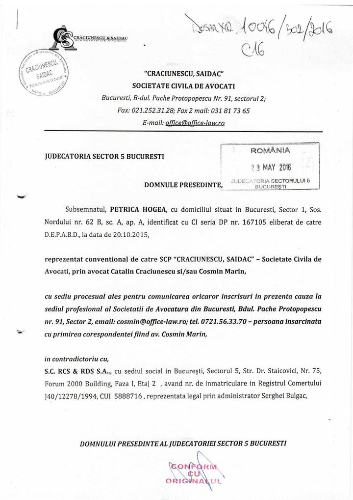 Notificare Petrica Hogea vs. Cancan 8