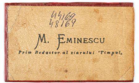 Cartea de vizita a lui Mihai Eminescu Q Magazine