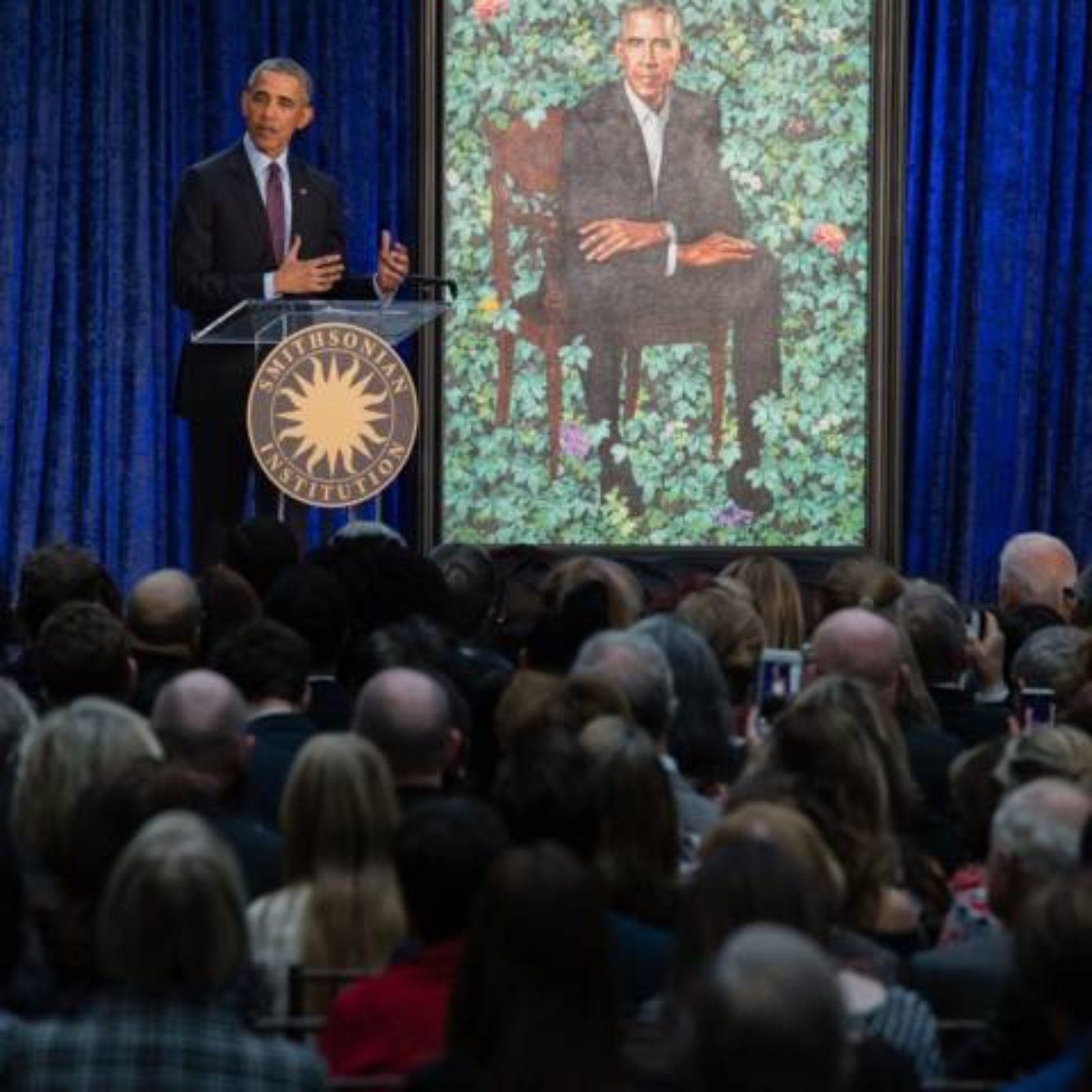 Portretele oficiale ale fostului preşedinte american Barack Obama şi soţiei sale Michelle, din aripa prezidenţială a galeriei National Portrait Gallery Washington (18)