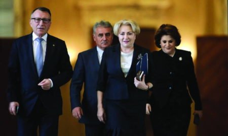 Viorica Dăncilă se pregătește pentru prima ședință de guvern, însoțită de Paul Stănescu, vice premier, Viorel Ștefan, vice premier și de Rovana Plumb, ministrul Fondurilor Europene, Q Magazine