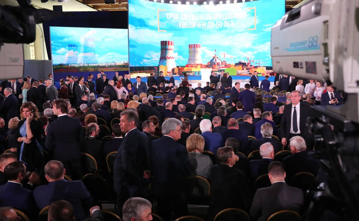 Vladimir Putin a susţinut, joi, 1 martie, discsurul anual în Parlament, despre starea naţiunii, cu mai puţin de trei săptămâni înainte de alegerile prezidenţiale.