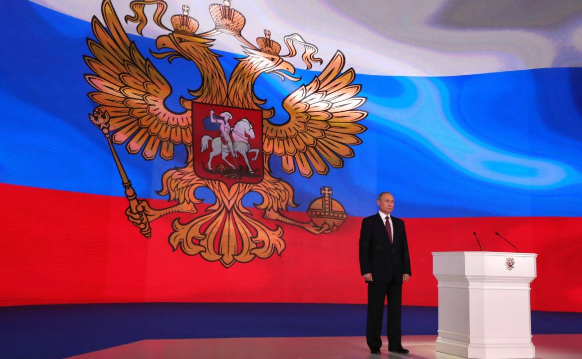 Vladimir Putin a susţinut, joi, 1 martie, discsurul anual în Parlament, despre starea naţiunii, cu mai puţin de trei săptămâni înainte de alegerile prezidenţiale.9