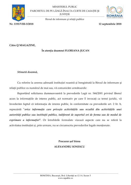 Raspuns Q Magazine – DNA-despre intalnirile LCKovesi cu politicieni