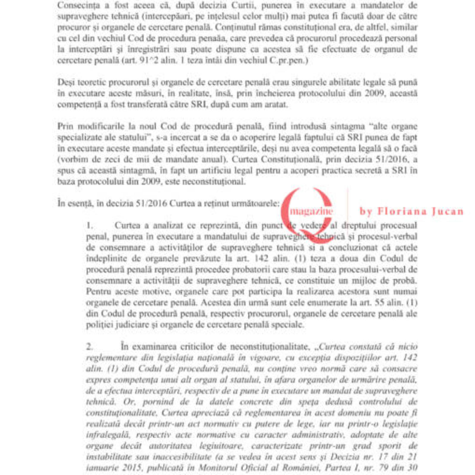 Exclusiv Q Magazine. Sesizarea CCR pentru protocoalele SRI din 2009 și 2016. DOCUMENT (16)