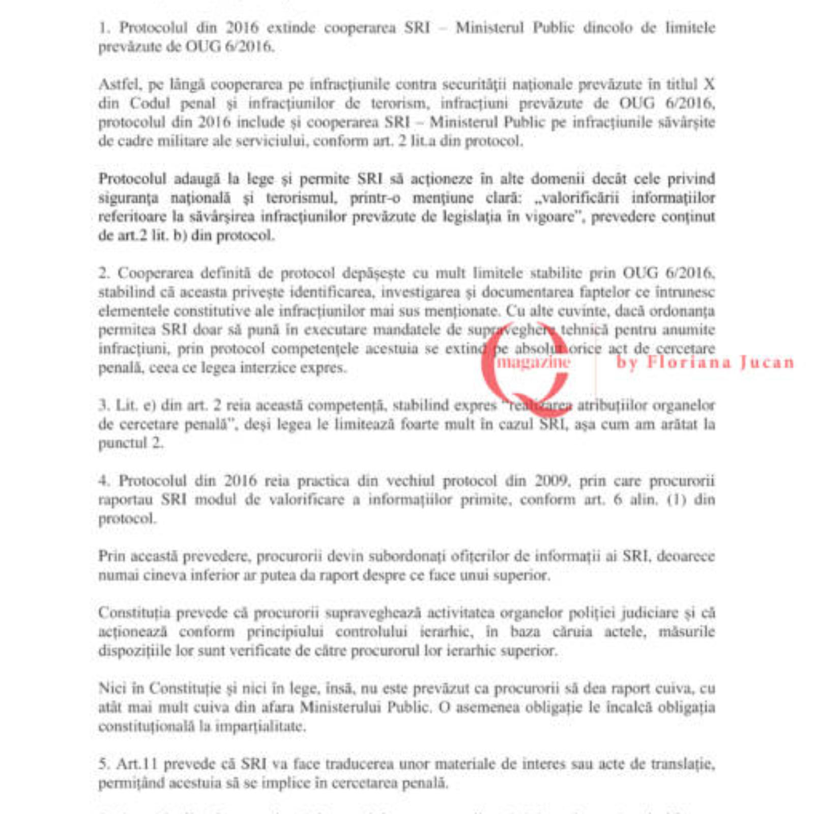 Exclusiv Q Magazine. Sesizarea CCR pentru protocoalele SRI din 2009 și 2016. DOCUMENT (18)