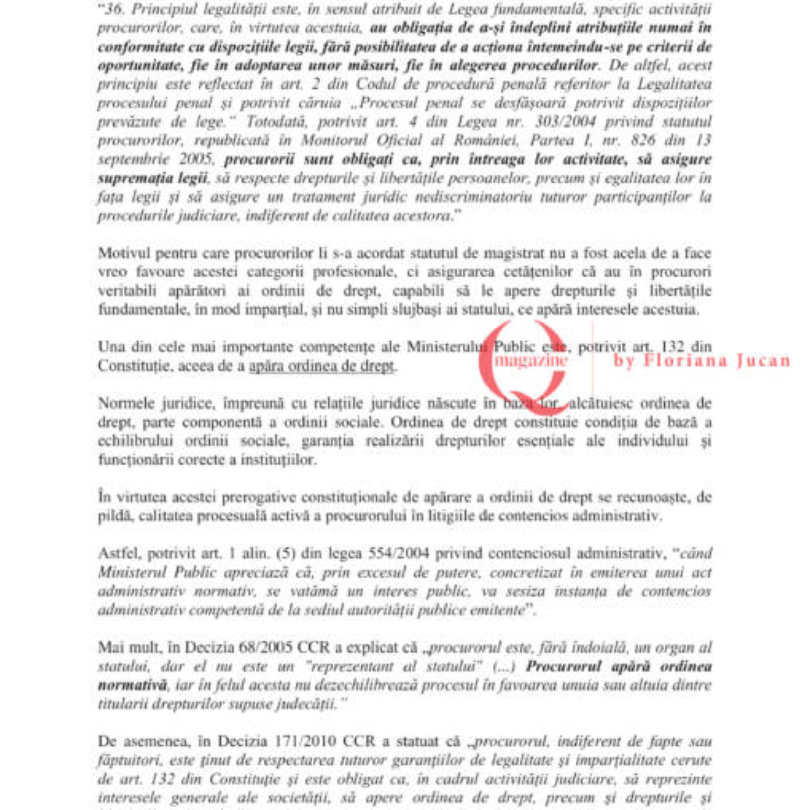 Exclusiv Q Magazine. Sesizarea CCR pentru protocoalele SRI din 2009 și 2016. DOCUMENT (20)