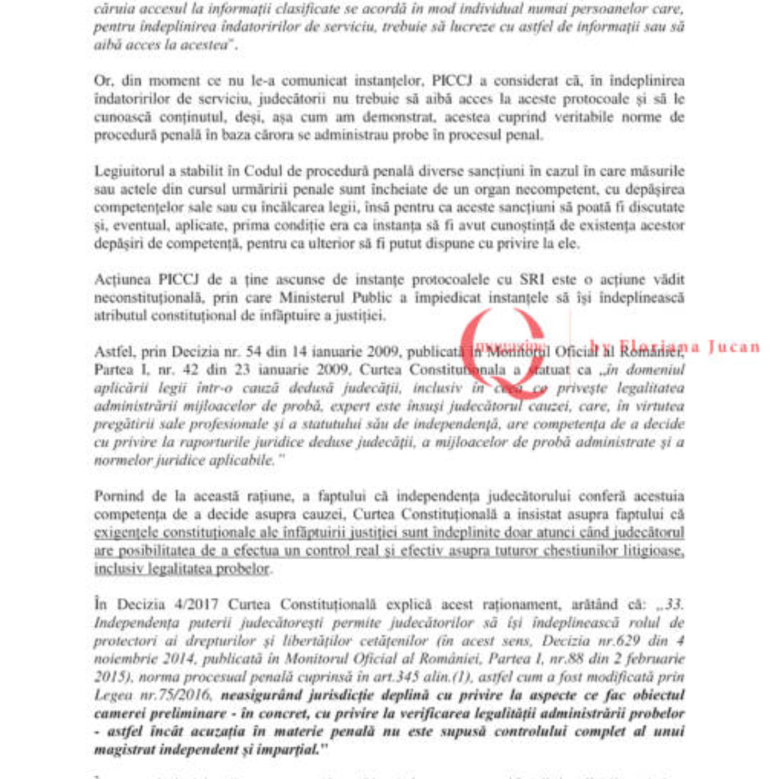 Exclusiv Q Magazine. Sesizarea CCR pentru protocoalele SRI din 2009 și 2016. DOCUMENT (28)