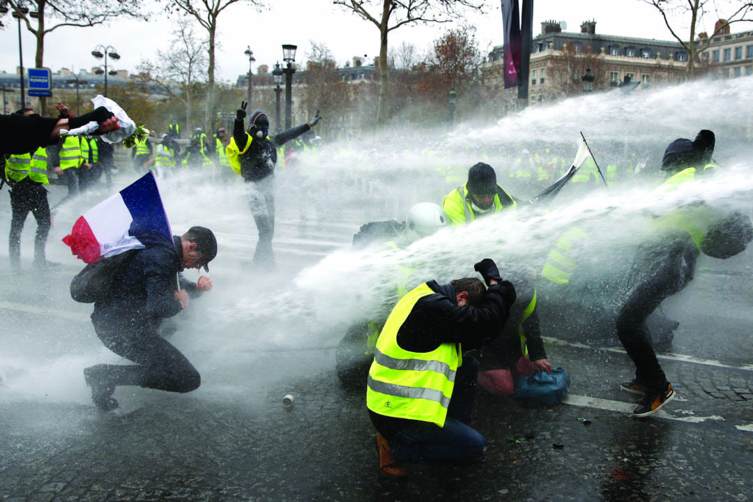 Yellow vests protest against fuel prices in Paris