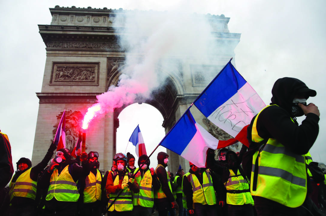 Yellow vests protest against fuel prices in Paris