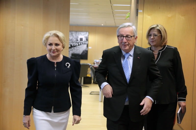 The Romanian Prim Minister Viorica Dancila and Jean Claude Junker, Q Magazine