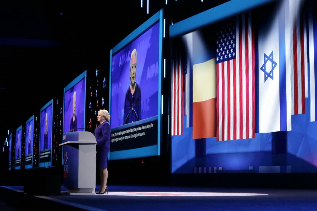 Viorica Dăncilă, primul premier român susţine o alocuţiune inaugurală în cadrul AIPAC 3